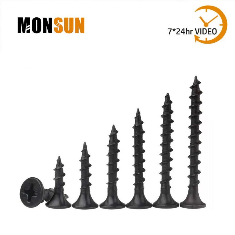 Made in China Fastener Bugle Head Carbon Steel Black Phosphated Coarse Thread Gypsum Board Nail/Drywall Screw