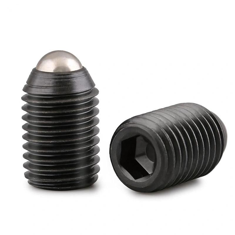 Black Oxied Slotted Set Screw with Spring Ball Point