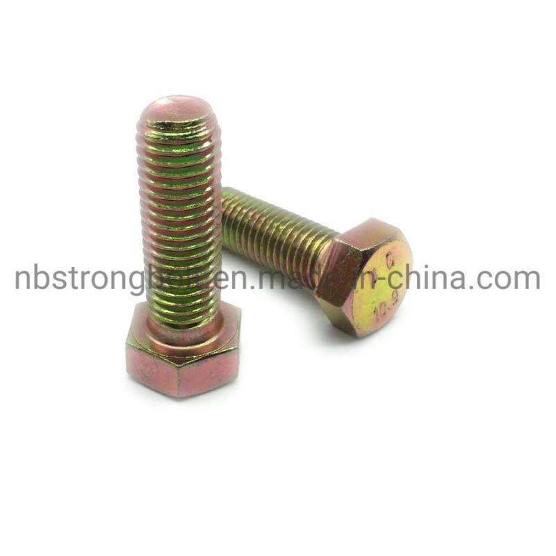 DIN933 Hex Bolt Cl. 8.8 with Yellow Zinc Plated M14X35
