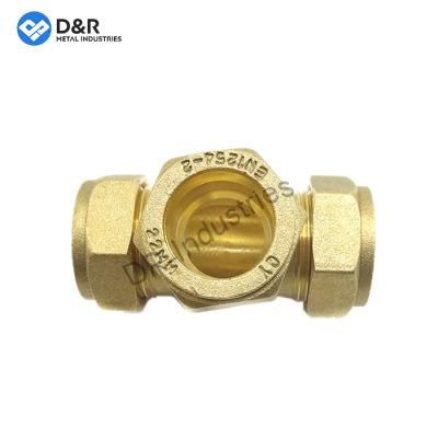 10mm X 10mm X 10mm Nickel-Plated Dzr Cw602n Brass Compression Equal Tee