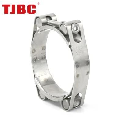 W4 Stainless Steel Adjustable Heavy Duty Hose Clip, Double Bolts and Double Bands Super Pipe Clamp for Automotive, 80-90mm