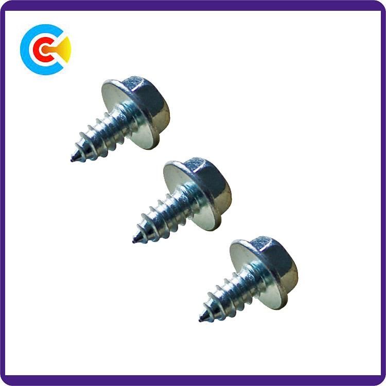 Carbon Steel/4.4/8.8/10.9 Galvanized Unslotted Hex Washer Head Self-Drilling Screws