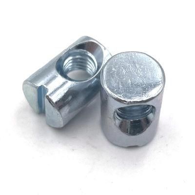 Barrel Nut Hammer Cross Dowels Slotted Hole Nuts for Furniture Carbon Steel Zinc Plated or Stainless Steel