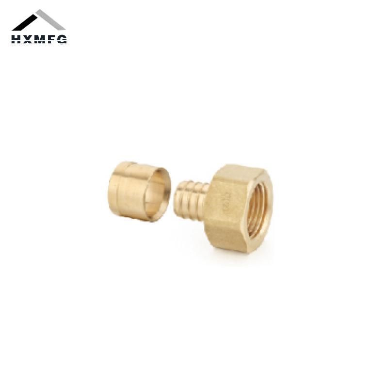 Fixed Female Brass Straight Sliding Fitting for Pex Pipe