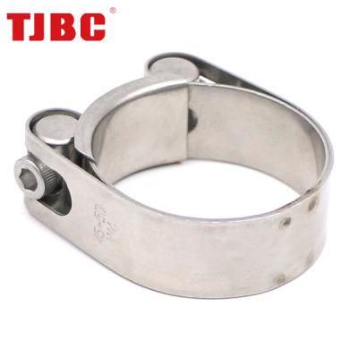 20mm Bandwidth Single Bolt Hose Clamp Heavy Duty Unitary 316ss Stainless Steel Clamp with Double Bands for for Heavy Trucks, 115-120mm