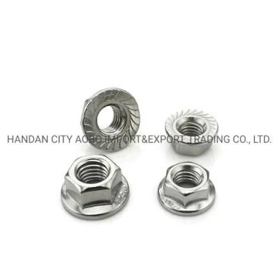 Best Price Aluminum Application Building Flange Nut DIN6923 Ss201 SS304 SS316 M6 M7 M8 M10 Large Hex Flange Nut with Serrated