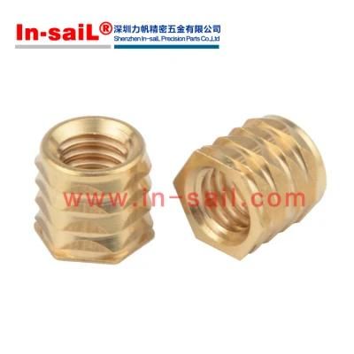 Aluminum Twist Resistant Hex Shaped Inserts for Plastic, 10-24