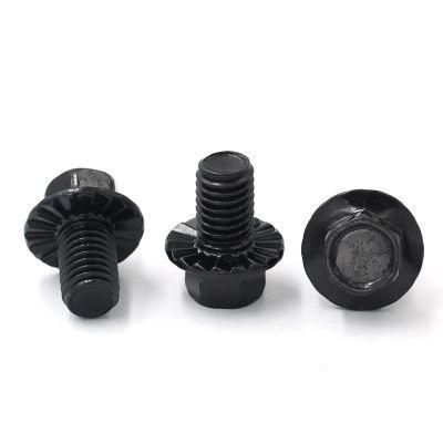 Manufacturer Black Serrated M6 Hexagon Head Flange Bolt