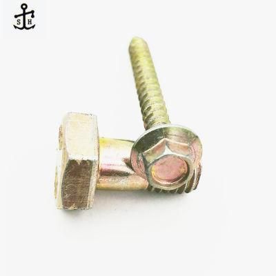 Ansiasme Us Standard Hex Flange Screws Made in China Yellow Zinc Plated