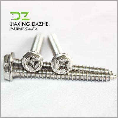 Cross Recessed Hex Washer Head Self Tapping Screw Stainless Steel Screw
