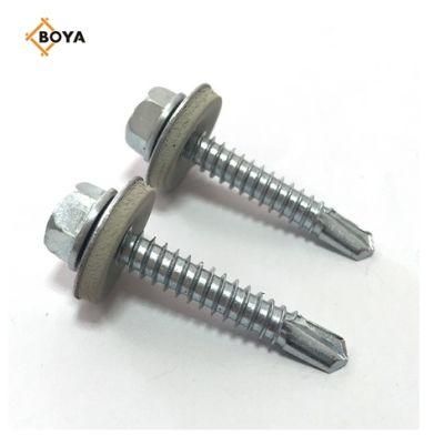 Zinc Plated Hex Head Self Drilling Screw/ Roofing Screw Tek Screw Drill Point Screw EPDM Washer