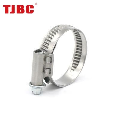 OEM&ODM 12mm German Type 316ss Stainless Steel Worm Drive Pipe Tube Clip, Adjustable Non-Perforated Hose Clamp for Automotive, 160-180mm