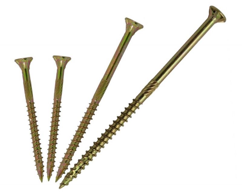 C1022 Yellow Gold Zinc Plating Cutting Point Type 17 U Thread Countsunk Head Particalboard Screw/Chipboard Screws