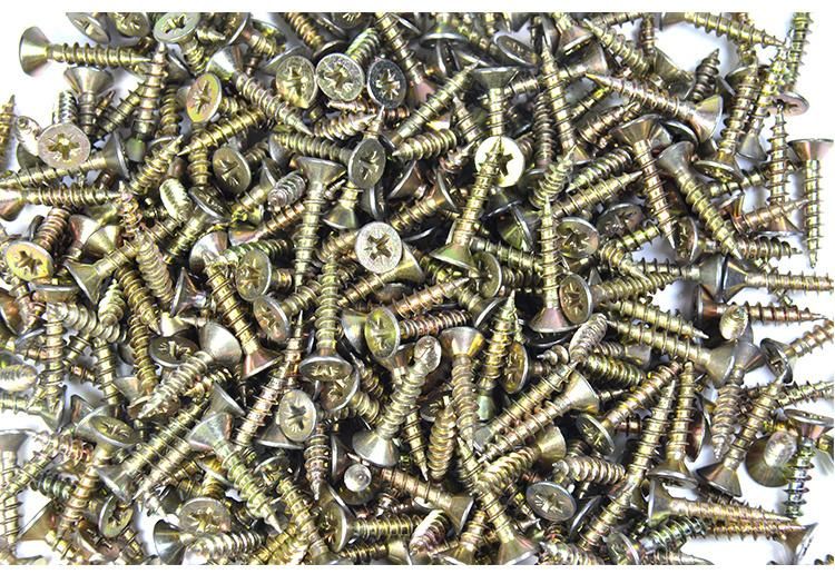 Good Quality Wholesale Fasteners Hardware Tools Yellow Zinc White Zinc Square Harden Countersunk Chipboard Screw for Wood and Construction