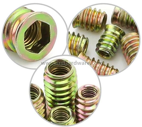 Iron Internal and External Tooth Furniture Nuts