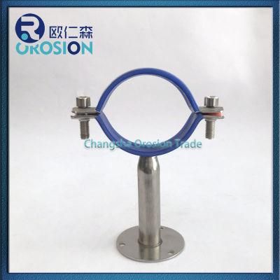 stainless Steel Round Pipe Fitting Hanger Clamped with Rubber