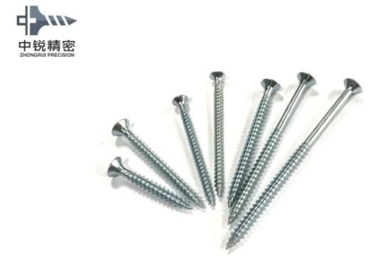 Pozidriv Flat Head Chipboard Screw Double Csk Flat Full Thread C1022 Harden White Zinc Plated 5X35mm Chipboard Screw