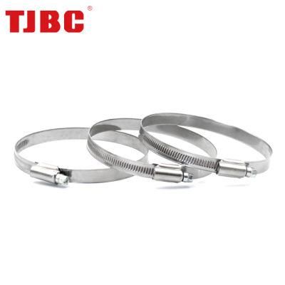 12mm Bandwidth W4 Non-Perforated Stainless Steel Worm Drive Germany Type Hose Clamp for Automotive, Adjustable Range 170-190mm