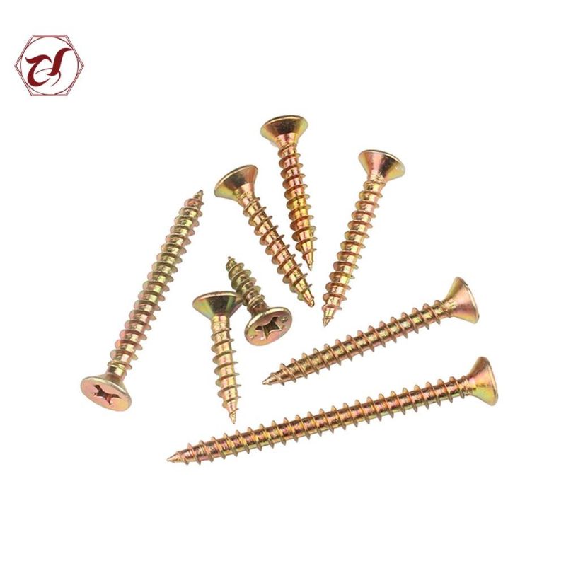 DIN 7982 Yellow Zinc Plated Philips Flat Head Self-Tapping Screw/Zinc Plated Self-Tapping Screw