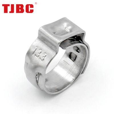 304ss Stainless Steel Pipe Tubing Clamp Single Ear Round Ring Safety Stepless Hydraulic Air Hose Clamp, Spring Hose Clips, 45.3-48.5mm