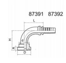 Hydraulic Hose Fitting 90° SAE Flange 3000 Psi Hydraulic Flange