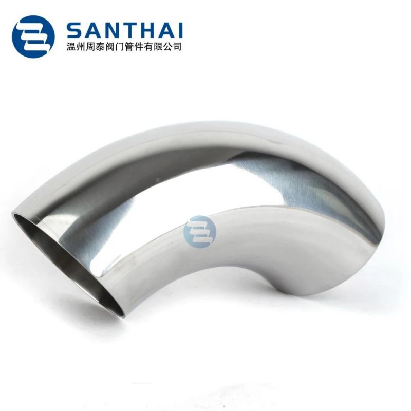 Food Grade Butt Weld Tri Clamp Stainless Steel 90 Degree Sanitary Elbow