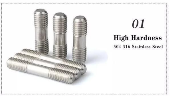 High Quality Customized Stainless Steel Double End Bolt Double Thread Screws Stud Bolts