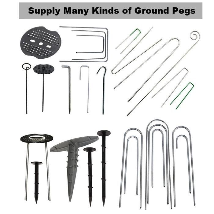6 Inch 11-Gauge Rust Resistant Steel Lawn U Pins Pegs with Plastic Gasket for Anchoring Landscaping Ground Cover Weed Barrier