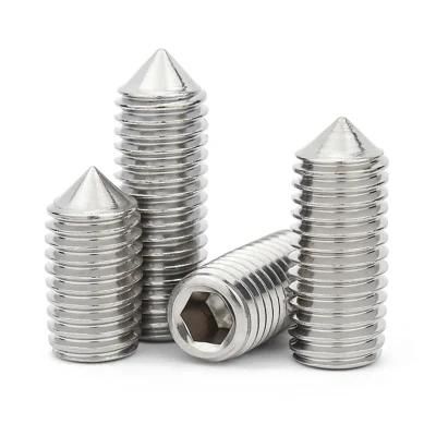 Inch Metric Stainless Steel DIN914 Hex Socket Set Screw with Cone Point