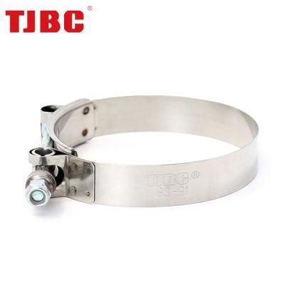 19mm Bandwidth 304ss Stainless Steel Adjustable Heavy Duty T Bolt Hose Clamp for Automotive, 165-173mm