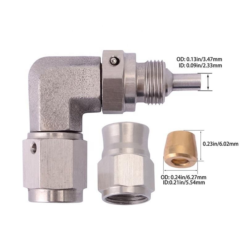 Stainless Steel PTFE An3 90 Degree Hose End for Connect PTFE Hose Fitting