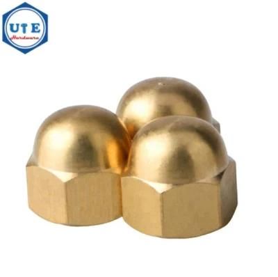 Brass H62 High Quality of DIN1587 Brass Hexagon Domed Nuts Hex Dome Round Head Nut