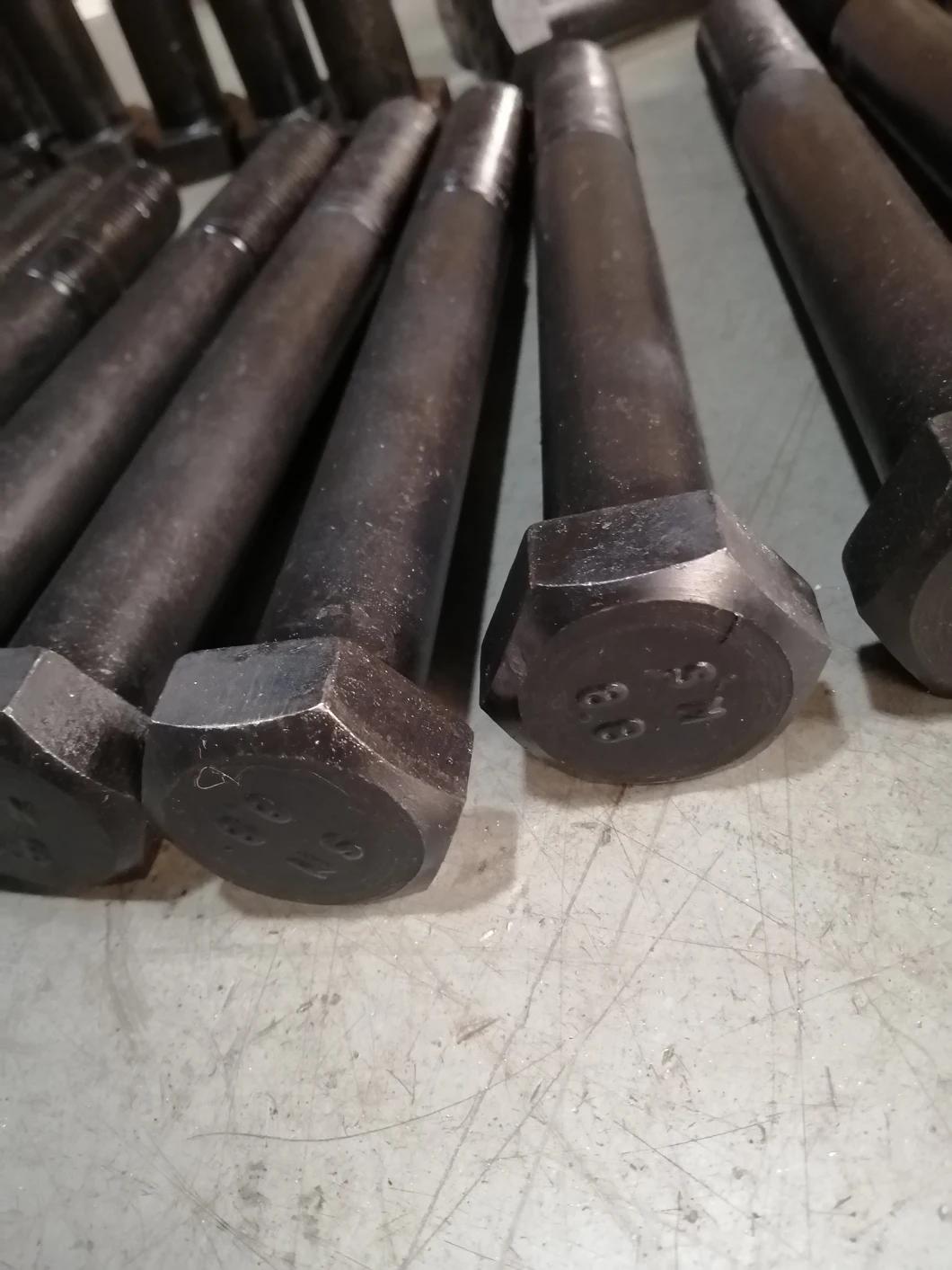 Big Size 30*260 Alloy Steel Black Color DIN 931 Hexagon Bolt Used in Steam Turbine Made in China