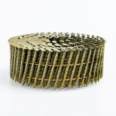 Smooth Ring Flat Galvanized Wire Coil Nail for Wood Pallet 15 Degree