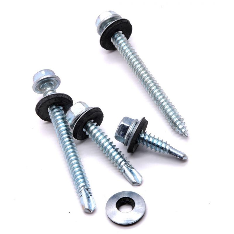 High Quality Galvanized Hexagon Assembled Washers Head Self Drilling Screw for Metal