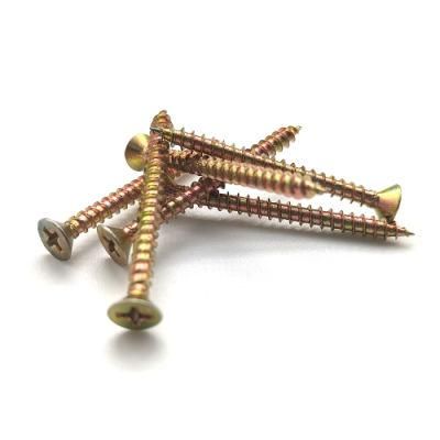 Countersunk Head Yellow Zinc Plated Furniture Chipboard Screw