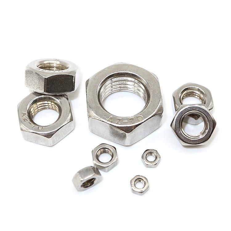DIN934 Hexagon Bolt Carbon Steel Stainless Steel SS304 316 Hex Nuts