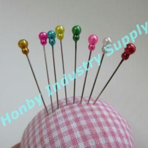 55mm Long Gourd Shape Pearl Color Sewing Head Pins