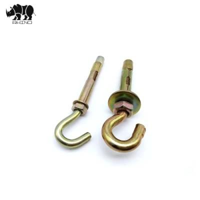 Sleeve Anchor with C Hook Bolt Yellow Zinc Plated Anchor Fastener