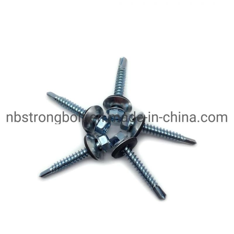 C1022 Steel Harden Self Drilling Screw Hex. Washer Head with Bonded Washerbsd Manufacturer &Factory #3 12- 14 PT