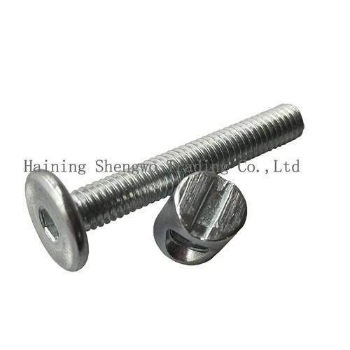 Carbon Steel Hexagon Socket Head Furniture Bolt with Barrel Nut