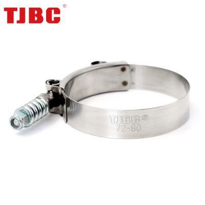 19mm Bandwidth Auto Parts T Bolt with Spring Torque Compensating Clamp for Pipeline Connection, 140-148mm