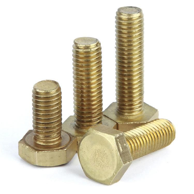 Solid Brass Hex Head Screws Bolts DIN933 DIN931 Brass Hex Bolt