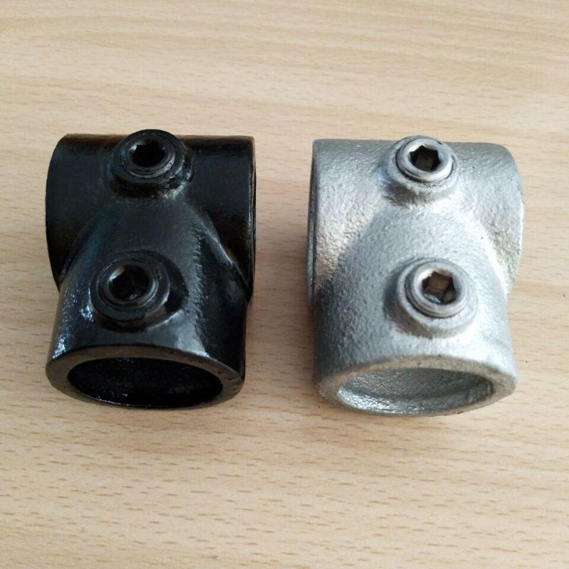 Silver Steel Tube Key Fittings Short Tee Tube Clamp