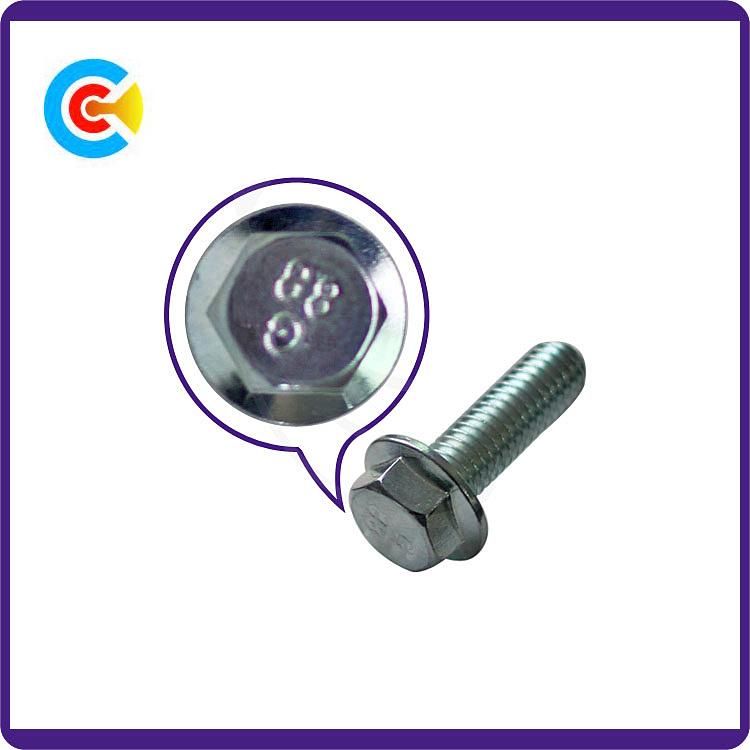 GB/DIN/JIS/ANSI Carbon-Steel/Stainless-Steel 4.8/8.8/10.9 Flange Screw for Bridge Building Railway