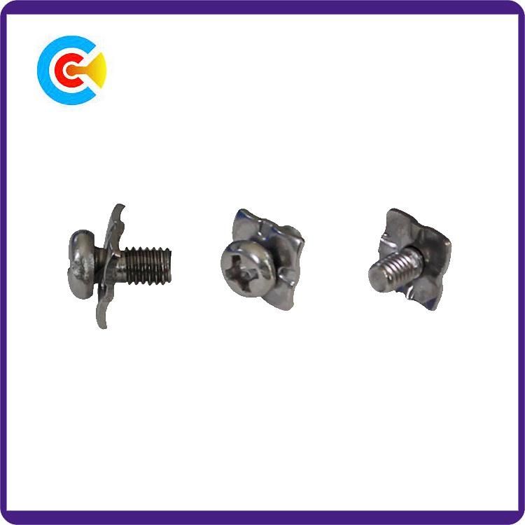 DIN/ANSI/BS/JIS Carbon-Steel/Stainless-Steel Cross Combination of Screws Combination Fan Screws