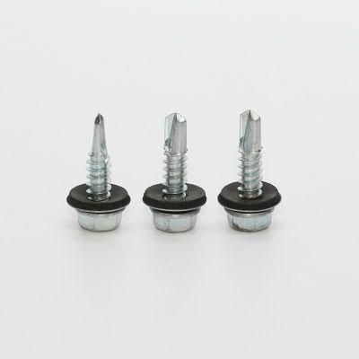 Stainless Steel 304 6.3X19 Hexagonal Head Self Tapping Drilling Screws with EPDM Bond Washers/Roofing Screw/with Grey EPDM Bond Washer