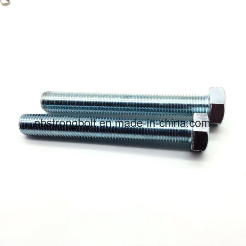 DIN933 Hex Bolt Cl. 4.8 with White Zinc Plated Cr3+ M20X150