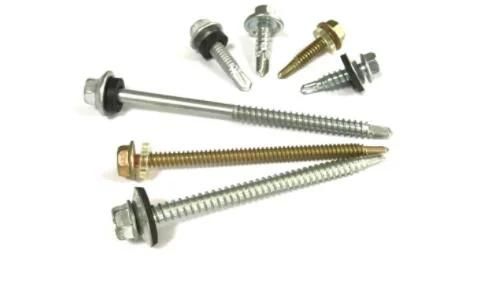 4.8X25mm DIN7504K Hex Head with EPDM Washer Bright Zinc Plated Self-Drilling Screws