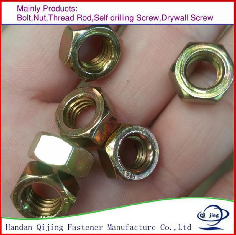 DIN934 Zp Hexagon Nut Carbon Steel Fastener Plain Hex Nut